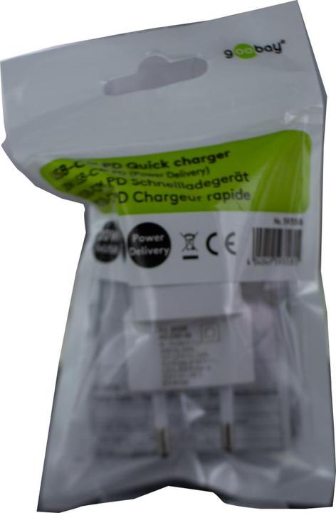Actual product image Goobay USB-C Nano fast charger (20 W)
