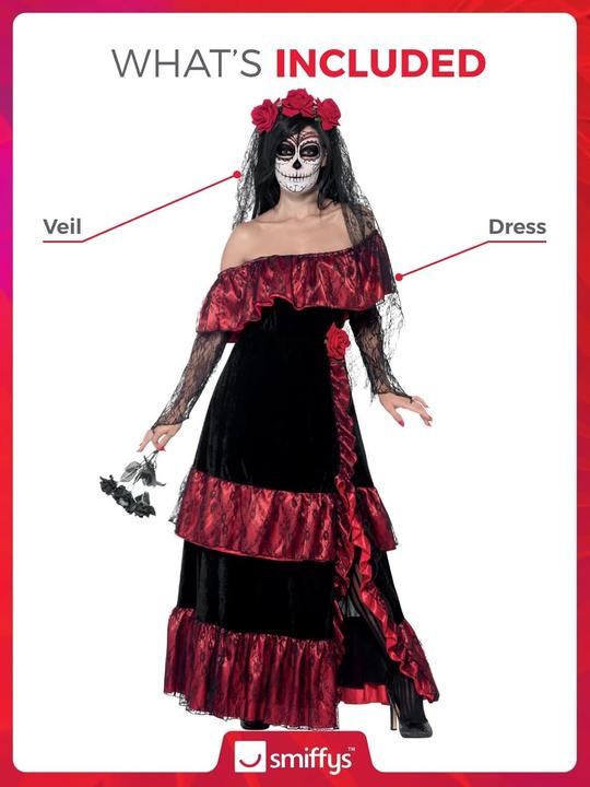 Actual product image Smiffys Day of the Dead Bride Costume (XL)
