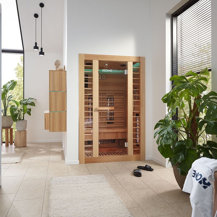 Produktbild Home Deluxe Infrarotkabine IKENNA DELUXE PLUS M DUO-Vollspektrum und Magnesiumstrahler - 120x105cm für 2 Persone