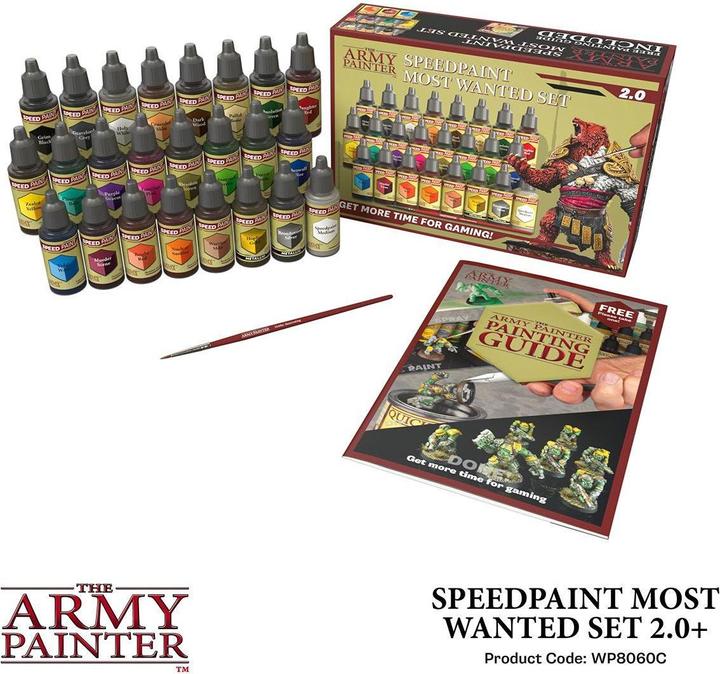 Produktbild The Army Painter Speedpaint Most Wanted Set 2.0 (Weiss, Silber, Orange, Gelb, Violett, Grün, Gold, Blau, Pink, Grau, Schwarz, Rot, Türkis, Braun, Substanz, 432 ml)