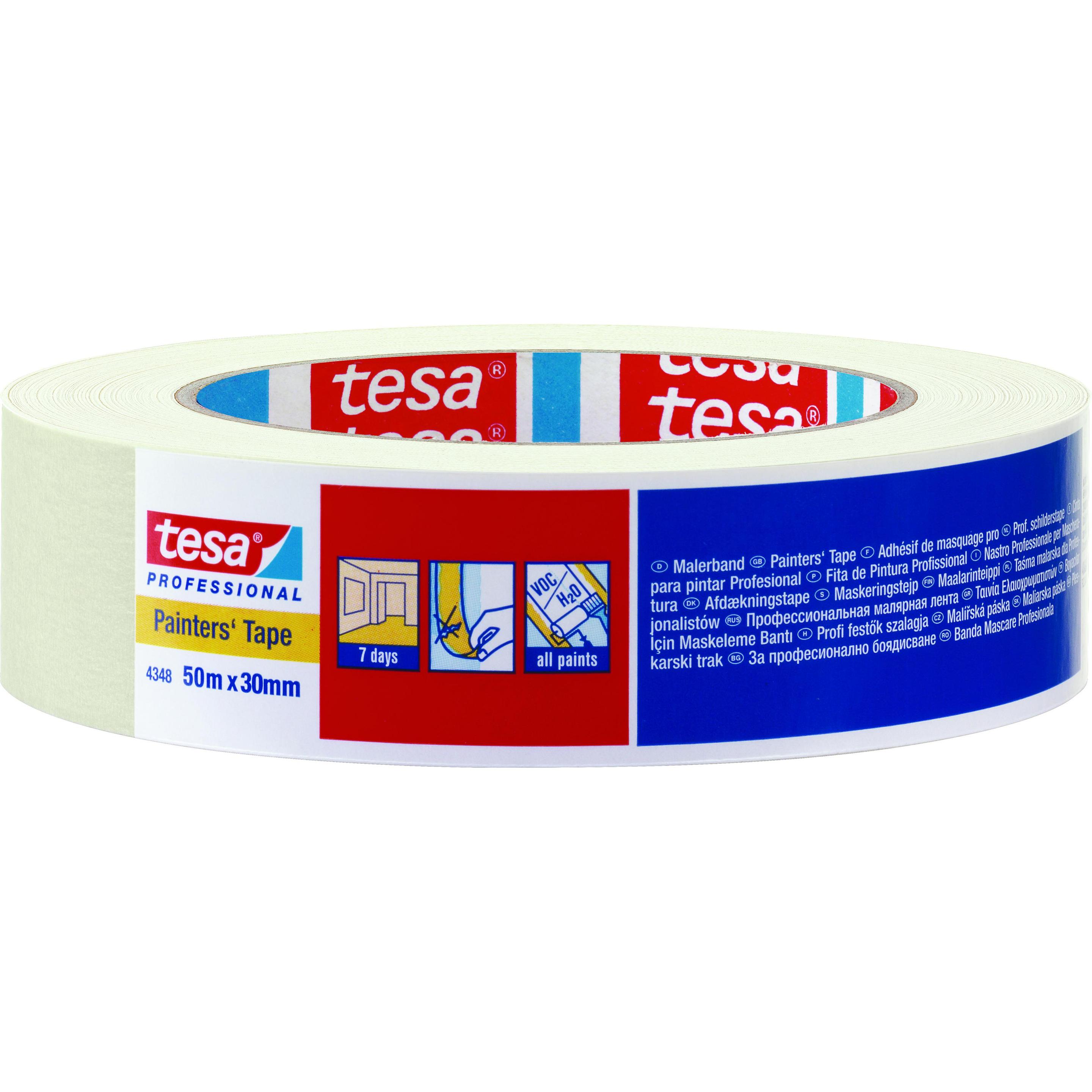 tesa, Klebeband, Malerkrepp PROFESSIONAL, Malerband für besonders präzises Abkleben (19 mm)