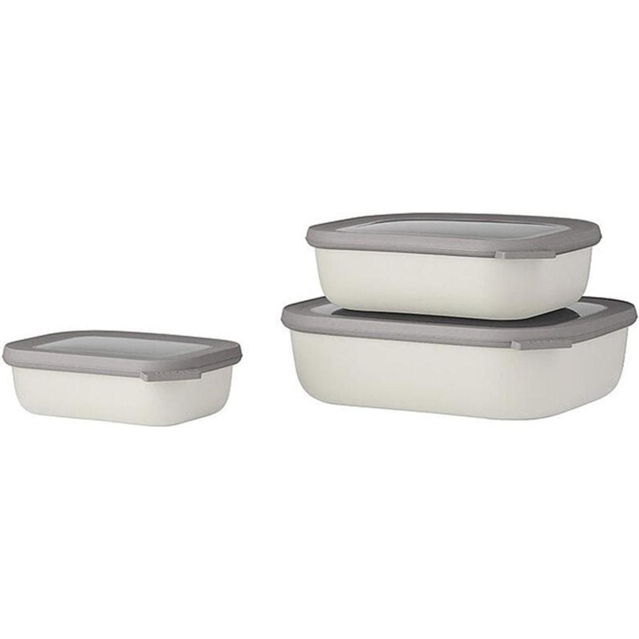 Rosti Mepal Mepal - Cirqula Low Rect Bowl Set​ - Nordic White (14598), Vorratsbehälter, Weiss
