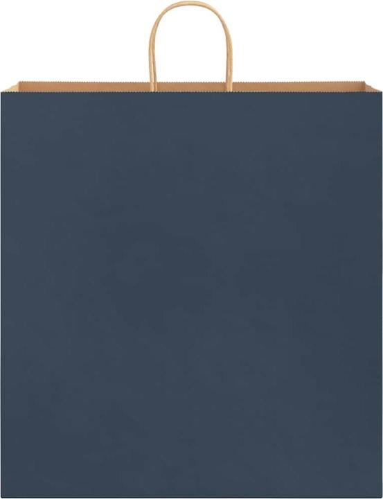 Produktbild vidaXL Kraftpapiertüten 250 Stk. mit Henkel Blau 45x17x48 cm Papiertüte (Geschenktüte, 250 x)