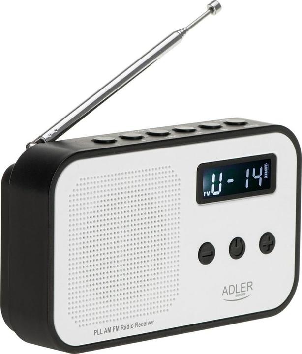 Image du produit Adler Interactive solution | Digital radio PLL AM/FM | AD 1907 | Alarm function | White/Black (AM, FM, KW, PLL)