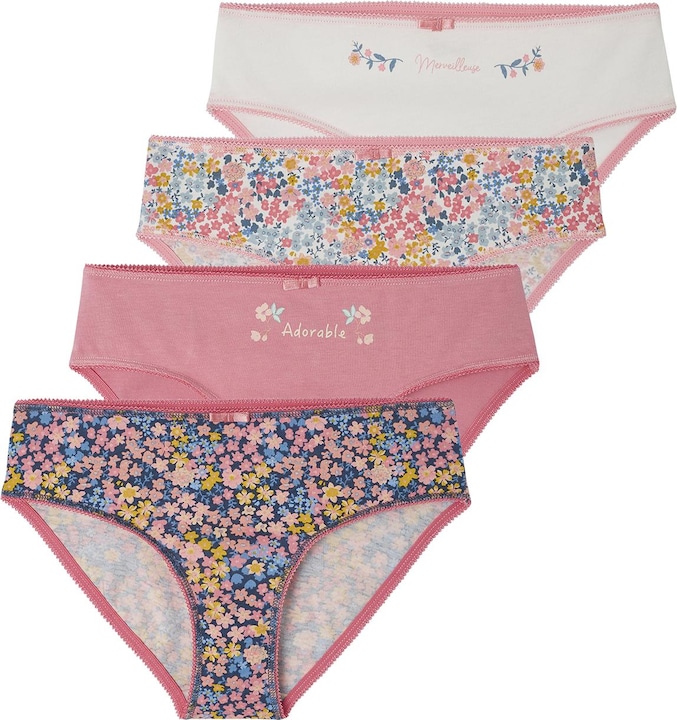 Produktbild Vertbaudet 4er-Pack Mädchen Slips mit Bio-Baumwolle (98, 4er Pack)