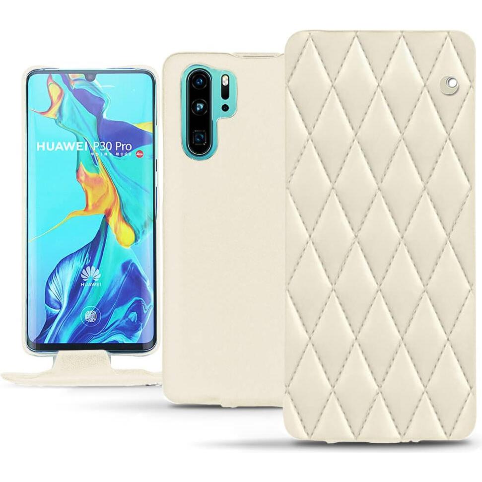 Thumbnail - Noreve Lederschutzhülle vertikal (Huawei P30 Pro), Smartphone Hülle, Weiss