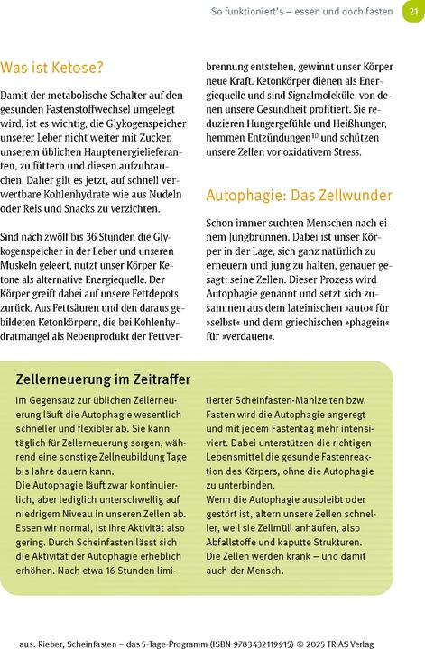 Immagine prodotto Scheinfasten - das 5-Tage-Programm (Tedesco, Riebera Dunja, 2025)