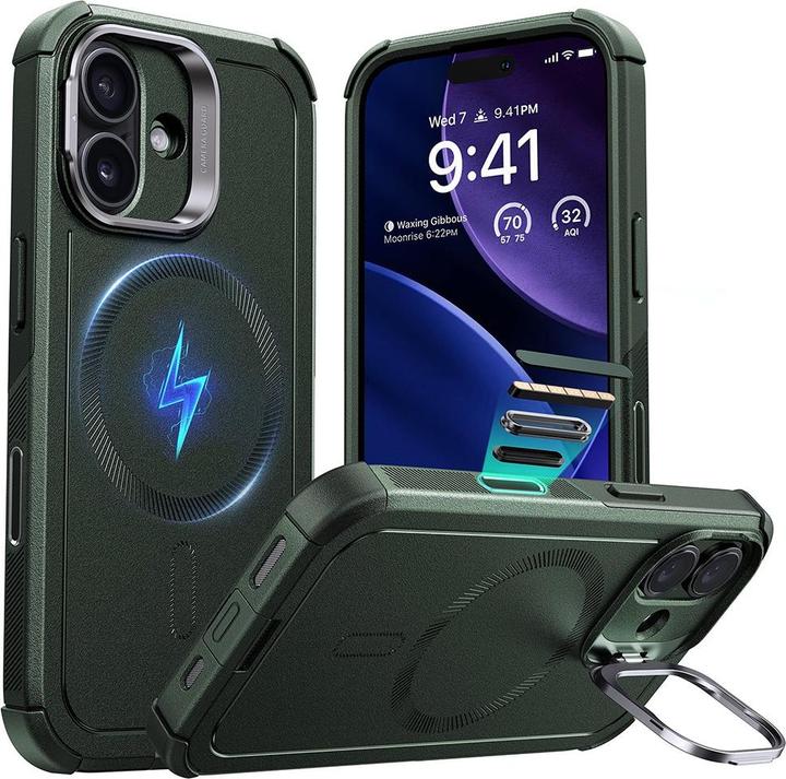 Image du produit ESR - Cyber Armor Kickstand - iPhone 17 - Green (Apple iPhone 17)