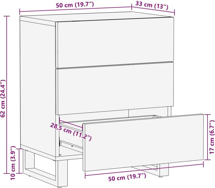 Immagine prodotto vidaXL Bettschrank (33 x 36 x 62 cm)