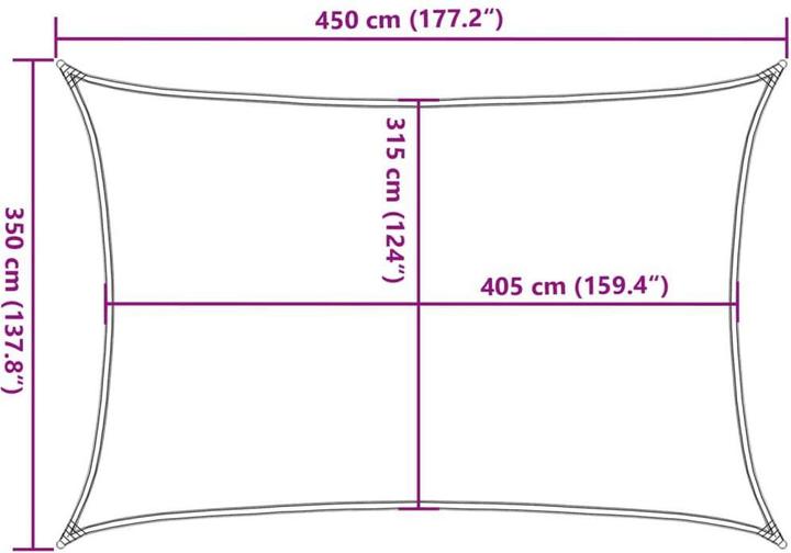 Actual product image vidaXL Sonnensegel (350 x 450 cm)