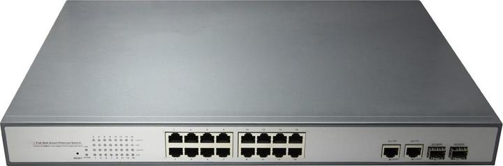 Produktbild PNI Switch POE SWPOE16 mit 16 Ports 10/100 Mbit/s und 2 Ports 10/100/1000 Mbit/s (16 Ports)