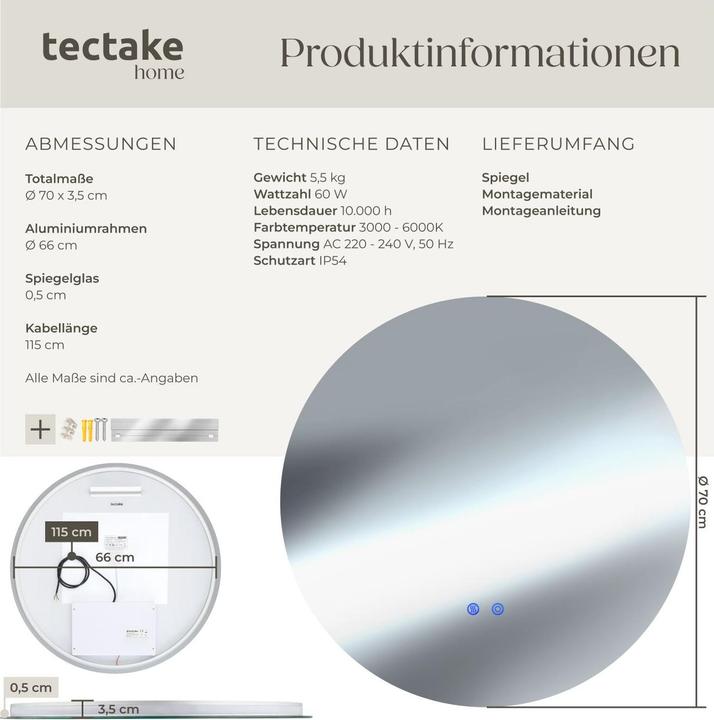 Immagine prodotto tectake Aurora (70 cm)