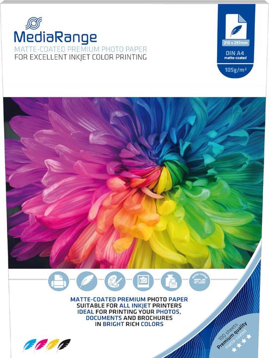 Immagine prodotto MediaRange Carta fotografica (105 g/m², 21 x 29,7 cm, 100 x)