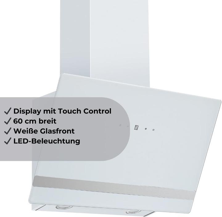 Actual product image PKM S21-60AWTH Cooker bonnet white Range bonnet 60cm Inclined bonnet (Wall hood)