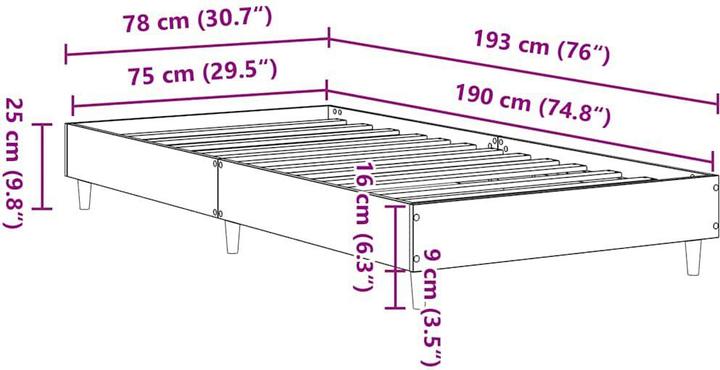 Image du produit vidaXL Bettgestell (75 x 190 cm)