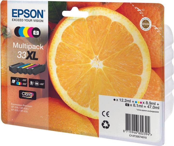 Actual product image Epson 33 Claria Premium Multipack (C, FC, M, PBK, Y)