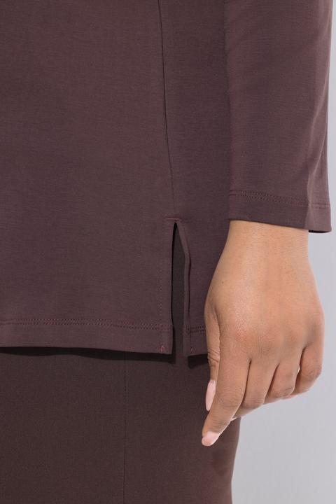 Produktbild Ulla Popken Shirt, A-Linie, Kelchkragen, Langarm, Pima Cotton (58)