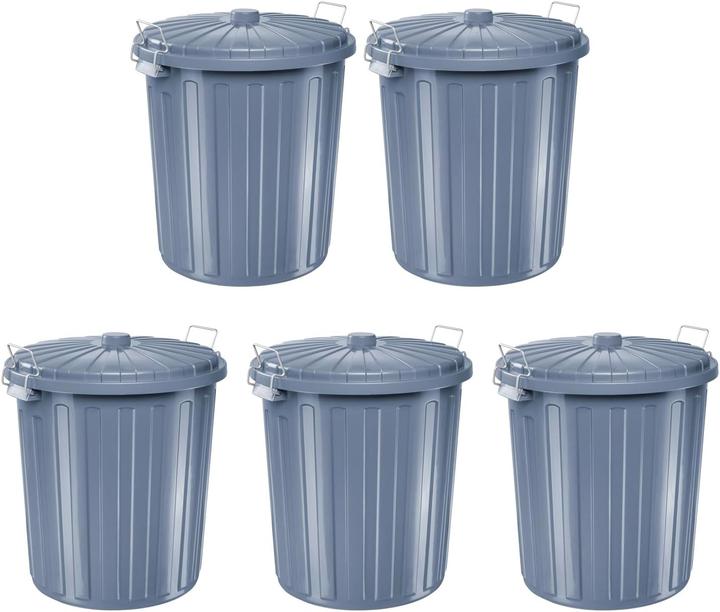 Productafbeelding Helit Abfalleimer mit Deckel und Griff, Set von 5, vielseitig verwendbar (55 l)