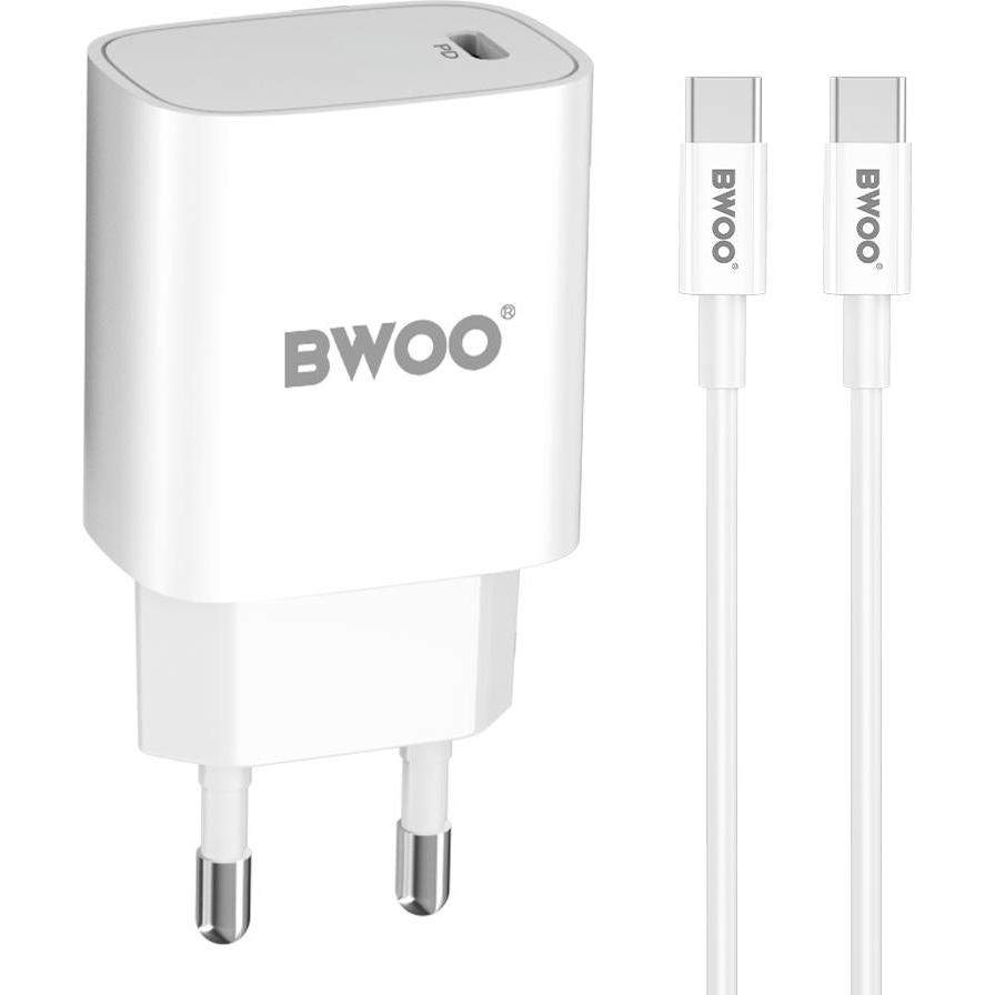 Bwoo 20-W-Wandladegerät GD-CDA162 mit Kabel USB-A zu USB-C (20 W), USB Ladegerät