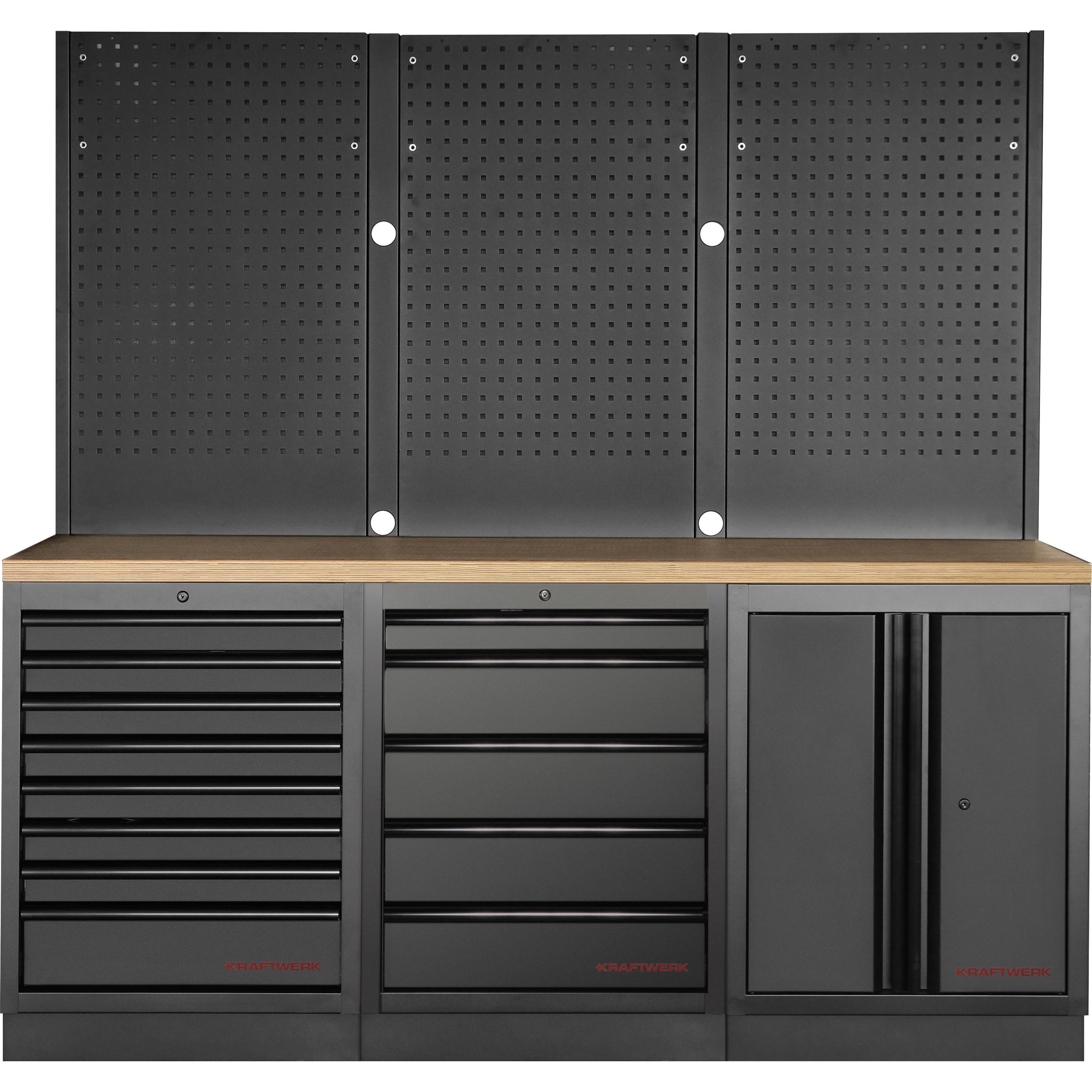 Thumbnail - Kraftwerk, Werkstattschrank, MOBILIO BLK Kombi Lochwand Buche (204 cm, 200 cm)