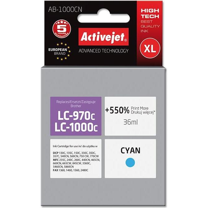 Activejet, Druckerpatrone, AB-1000CN Druckerpatrone (e) Kompatibel Hohe (XL-) Ausbeute (C)