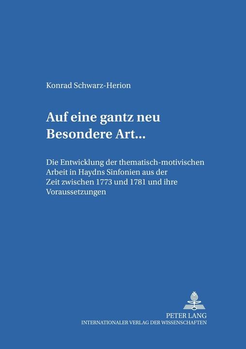 Produktbild «... auf eine gantz neu Besondere Art...» (Deutsch, Konrad Schwarz-Herion, 2003)