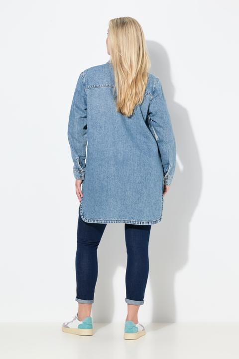 Immagine prodotto Ulla Popken Shacket di jeans dal taglio oversize con collo da camicia e maniche lunghe (58)