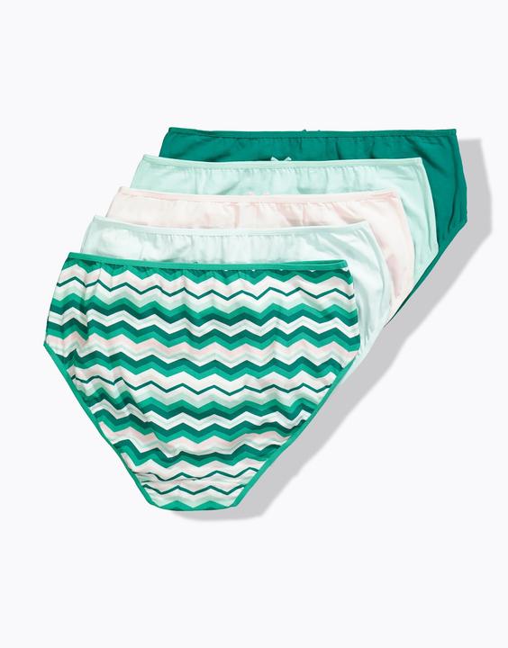 Produktbild Ulla Popken Midislips, 5er-Pack, Zackenmuster/ einfarbig (60, 5er Pack)