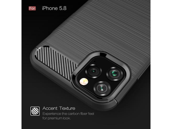 Actual product image Screenguard Apple iPhone 11 Pro Case Carbon Brushed Soft TPU (Apple iPhone 11 Pro)