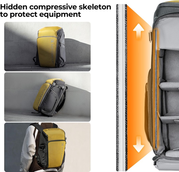 Produktbild K&F Concept Rucksack Alpha Air 25l gelb #KF-13.128 (Neuheit) (Fotorucksack, 25 l)