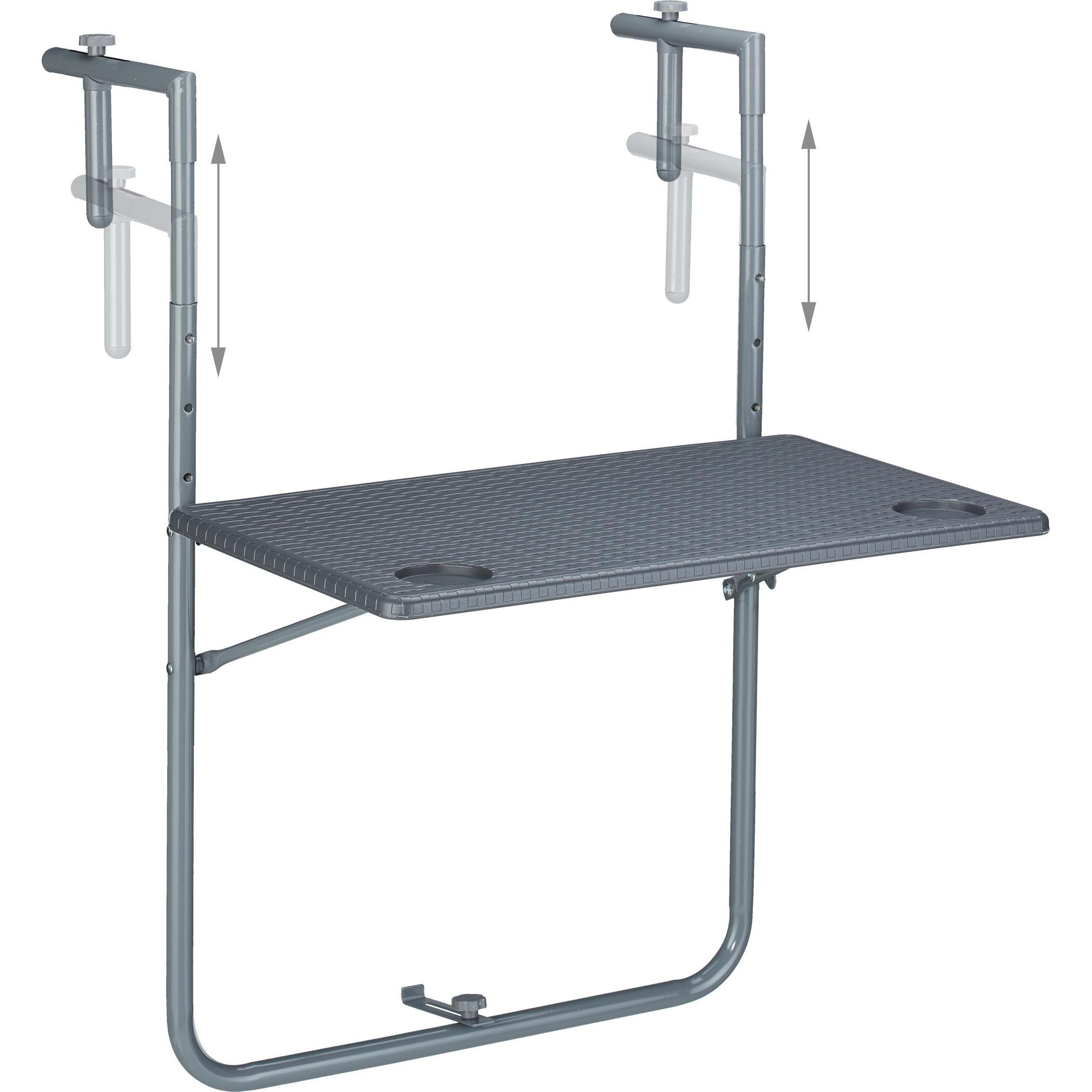 Relaxdays, Gartentisch + Balkontisch, Balkonhängetisch (59.50 cm)