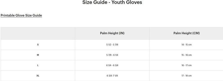 Nährwerte und Zutaten 100% Gloves iTrack Junior (M)