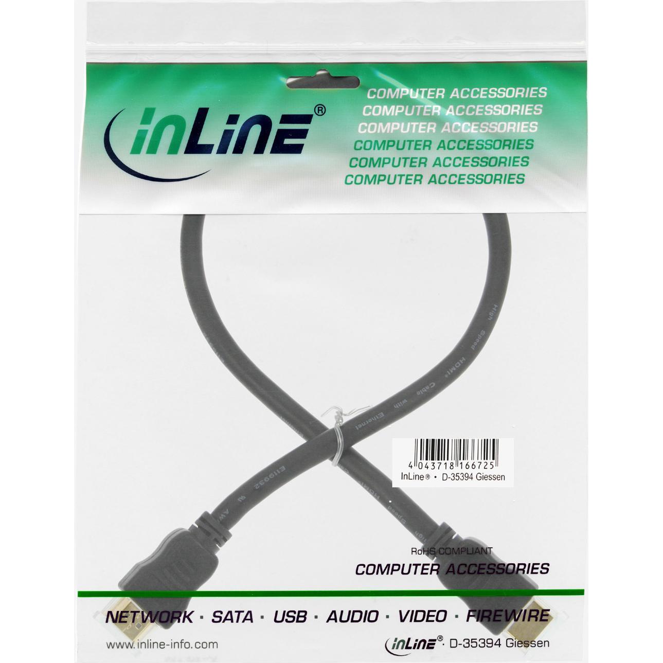 Thumbnail - InLine HDMI (Typ A) — HDMI (Typ A) (1.50 m, HDMI), Video Kabel