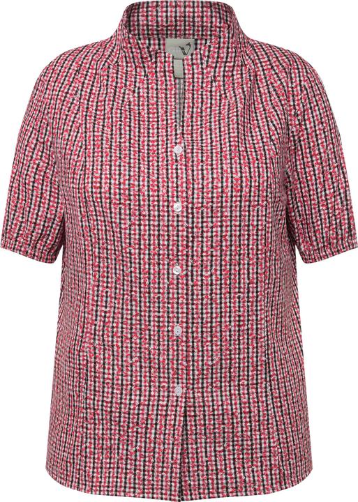 Image du produit Ulla Popken Trachtenbluse, Karo, Kelchkragen, V-Ausschnitt, Halbarm (58)