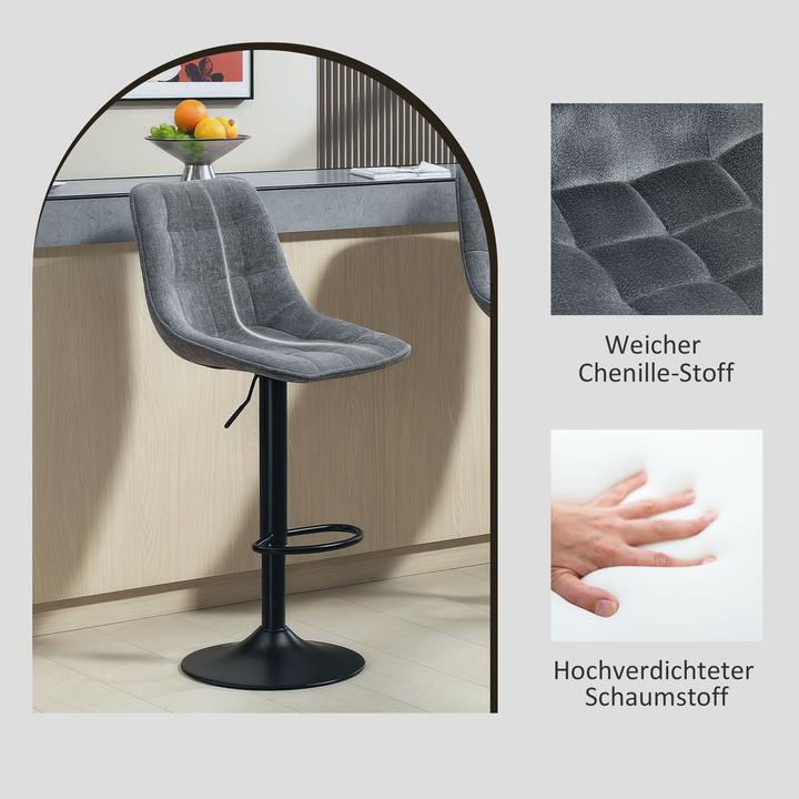 Produktbild Homcom Barhocker Polyester Dunkelgrau