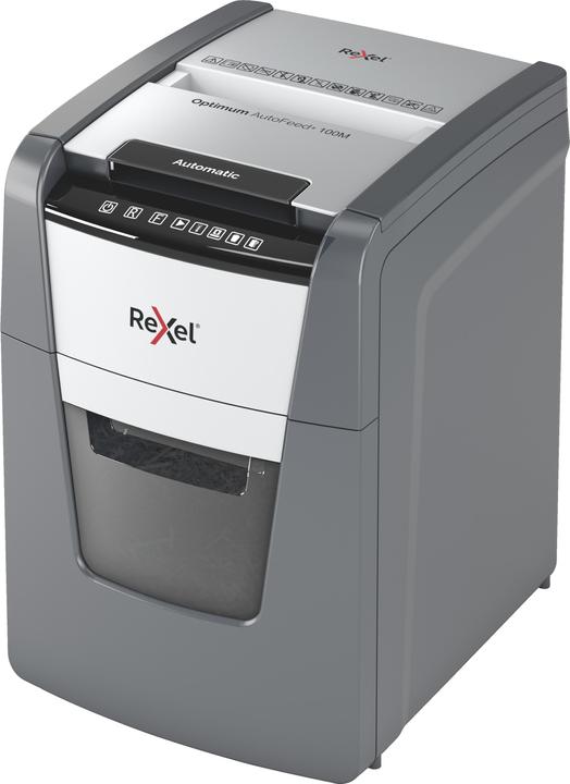 Rexel Optimum AutoFeed+ 100M Aktenvernichter Mikroschnitt 2 x 15 mm 34 l Blattanzahl (max.): 100 Sicherh (Microschnitt)