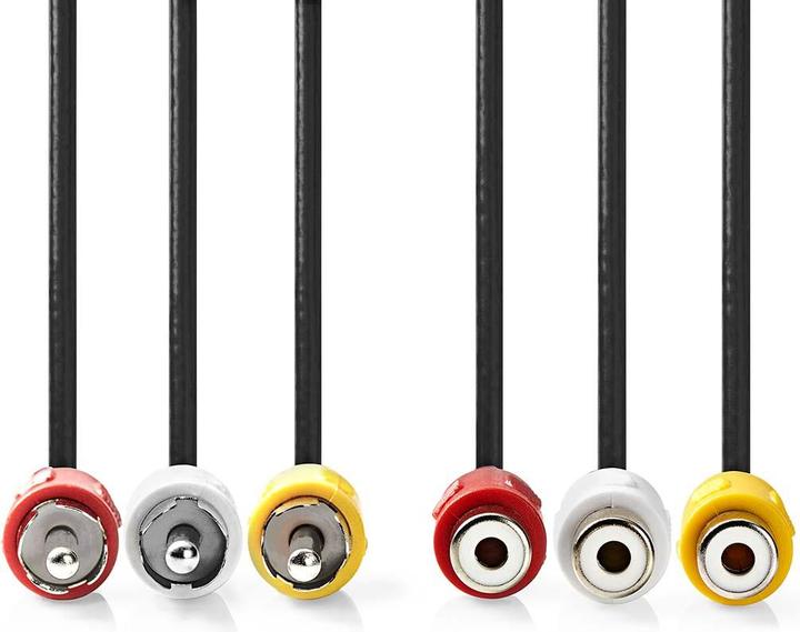 Image du produit Nedis Câble vidéo composite | 3x RCA mâle | 3x RCA femelle | Nickelé | 480p | 2.00 m | Rond (2 m)