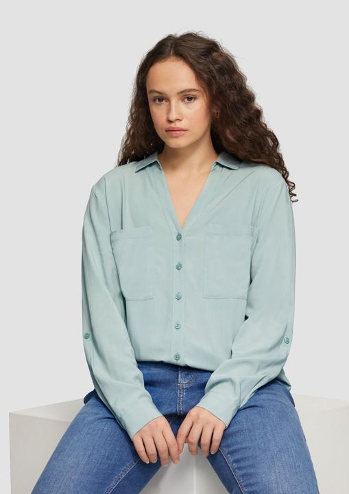 Produktbild S.Oliver Bluse Viskosebluse mit Turn-up und aufgesetzten Taschen (54)