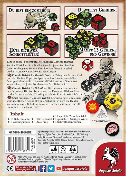 Actual product image Pegasus Zombie Dice - The Horde
