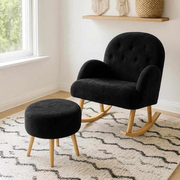 Produktbild Atelier del Sofa Dügmeli Wing Chair & Pouffe Set (2 Pieces)