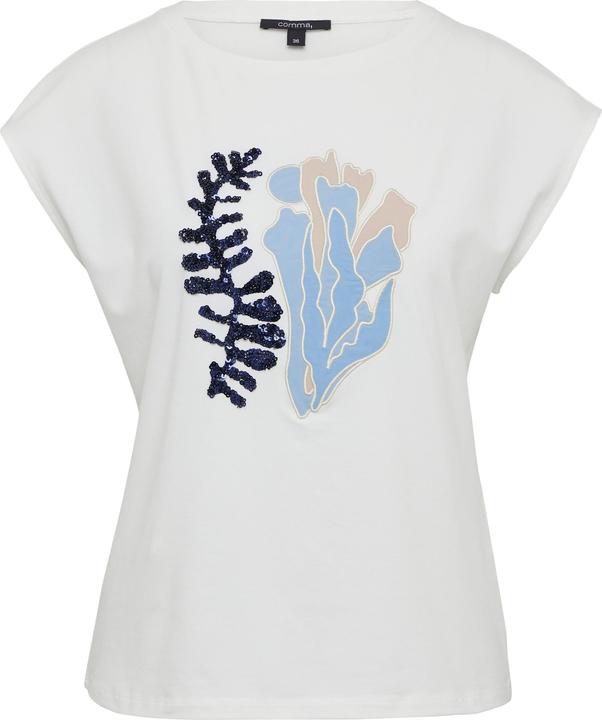 Produktbild Comma T-Shirt Jersey-T-Shirt mit Pailletten und Artwork (40)