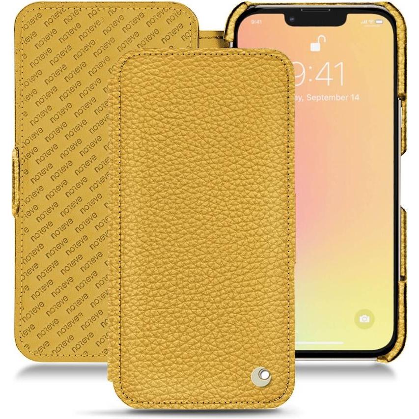 Noreve Lederschutzhülle horizontal (Apple iPhone 13 mini), Smartphone Hülle, Orange