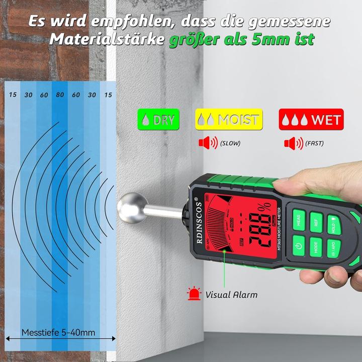 Produktbild Rdinscos Feuchtigkeitsmessgerät für Wände und Mauerwerk