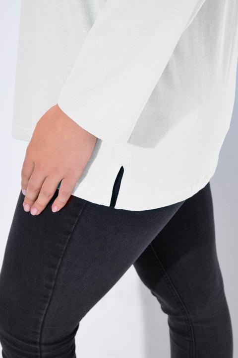 Image du produit Ulla Popken T-shirt coupe Relaxed Fit, décolleté en V et manches longues (50, 52)