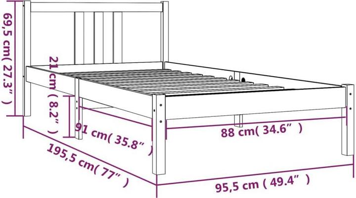Image du produit vidaXL Bettrahmen (90 x 190 cm)