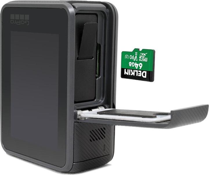 Actual product image Delkin POWER UHS-II (V90) microSD 64GB R:300MB/s W:250MB/s (64 GB, microSD, UHS-II)