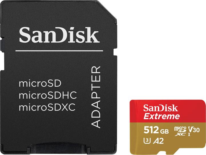 Productafbeelding SANDISK Extreme UHS-I V30 (512 GB, microSDXC, U3, UHS-I)