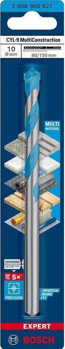 Actual product image Bosch Professional Zubehör EXPERT CYL-9 MultiConstruction Drill, 10 x 90 x 150 mm (10 millimetres)