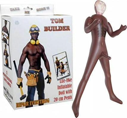 Lovetoy Builder Love Doll Bambolo Gonfiabile Uomo Maschio Nero Di Colore Muratore Superdotato 20 cm