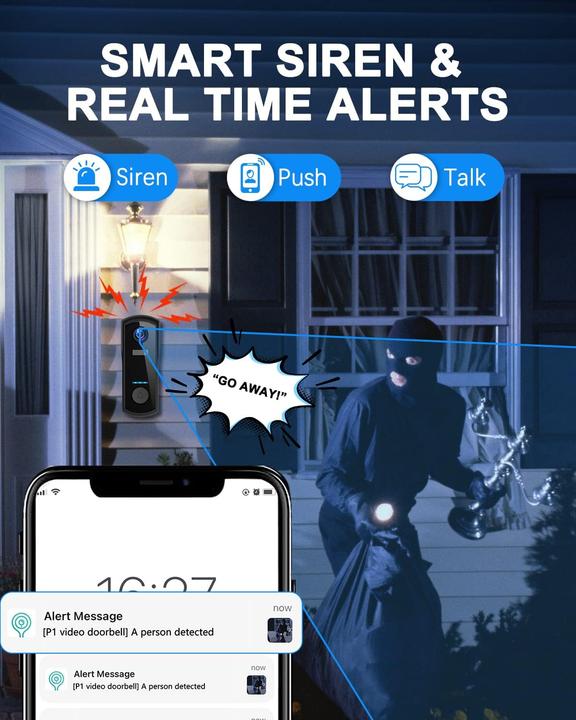 Produktbild Ucocare Kabellose Video-Türklingel mit Kamera, 2K FHD (App, WLAN)